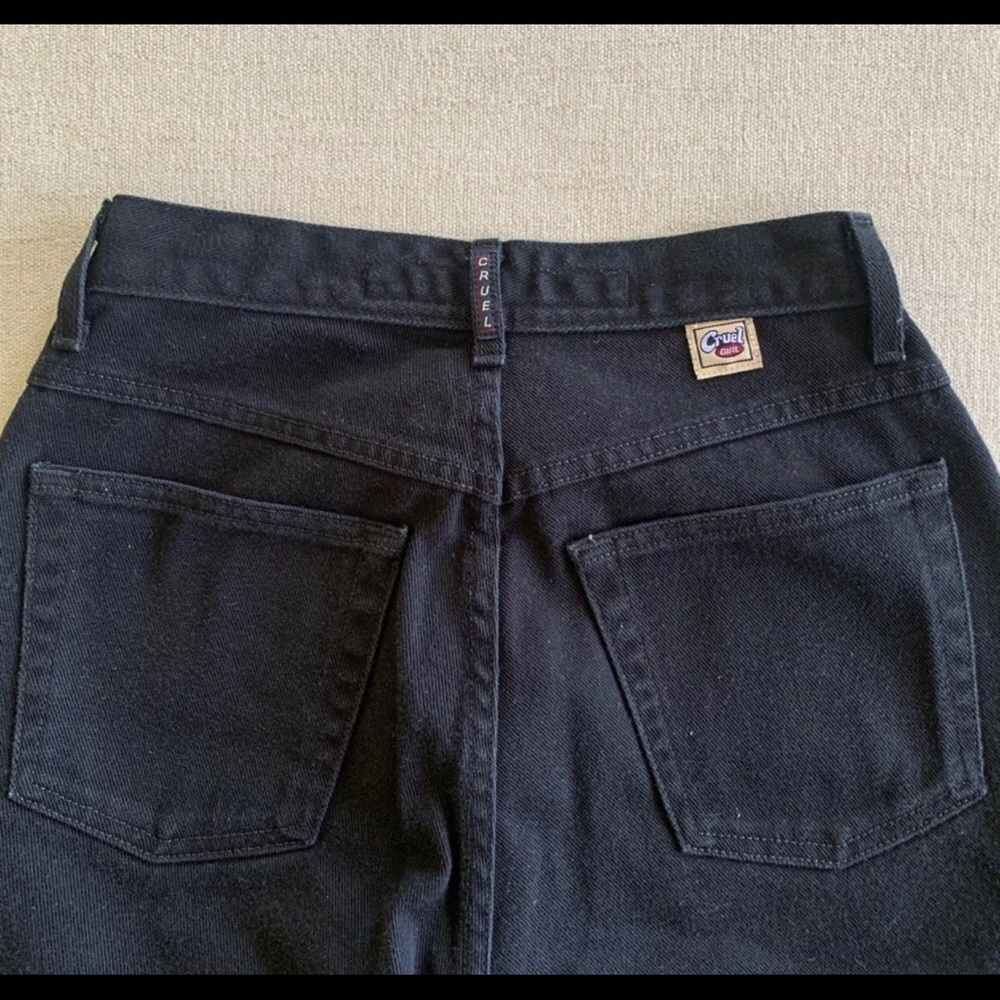 High waisted Black straight Leg Cruel Girl Jeans - Picture 3 of 6